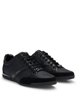 Hugo Boss Sneakers-Mixed-material trainers with suede and faux leather-hugo by hugo boss