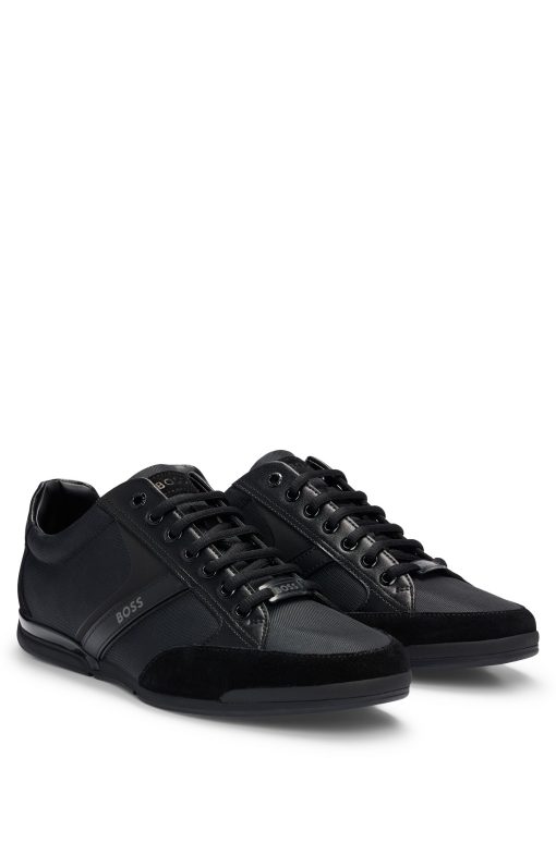 Hugo Boss Sneakers-Mixed-material trainers with suede and faux leather-hugo by hugo boss