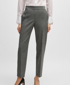 Hugo Boss Pants-Regular-fit trousers in striped wool-hugo boss outlet