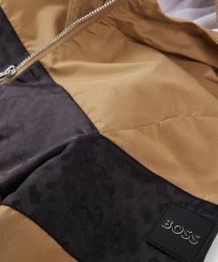 Hugo Boss-Kids’ water-repellent hooded windbreaker with monogram detailing-hugo