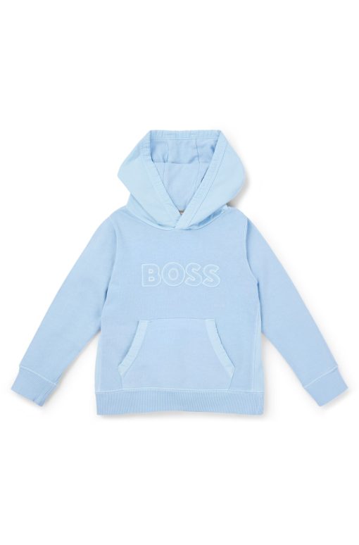 Hugo Boss-Kids' hoodie in French terry with logo print-hugo boss near me