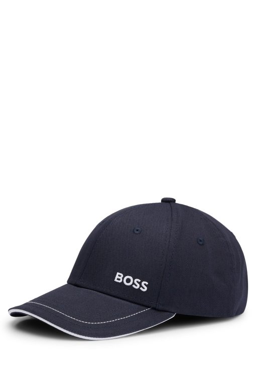 Hugo Boss-Cotton-twill cap with embroidered logo and metal buckle-hugo boss sale