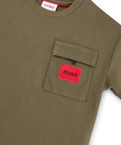 Hugo Boss-Kids’ T-shirt in stretch jersey with red logo label-hugo boss outlet 2