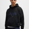 Hugo Boss Sweatshirts and Jogging Pants-Cotton-terry relaxed-fit sweatshirt with flocked logo-hugo boss store 4