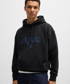 Hugo Boss Tracksuits-Cotton-terry loose-fit hoodie with stitched logo-boss store near me