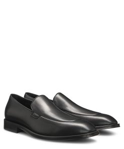 Hugo Boss Business Shoes-Leather loafers with apron toe-hugo boss near me