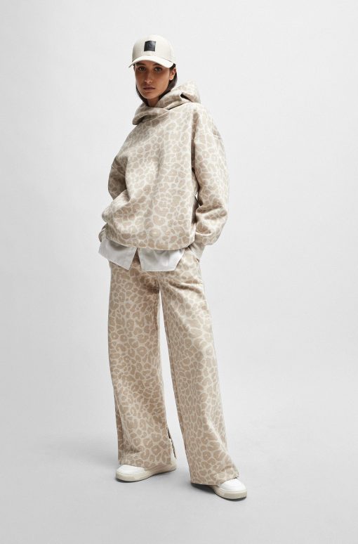 Hugo Boss Sweaters and Cardigans-NAOMI x BOSS longline hoodie with leopard pattern-boss store - Image 2