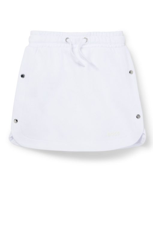 Hugo Boss-Kids' skirt in cotton with logo-engraved press studs-boss outlet