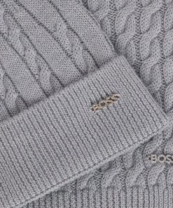 Hugo Boss Scarves-Gift-boxed wool scarf and hat set-boss store 2