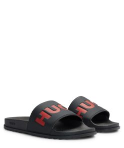 Hugo Boss-Slides with logo strap-hugo boss sale