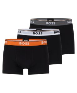 Hugo Boss Underwear-Three-pack of stretch-cotton trunks with logo waistbands-hugo boss outlet