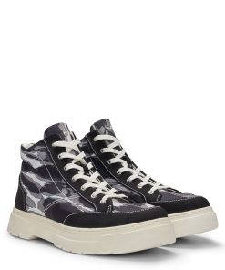 Hugo Boss Sneakers-Camouflage-print high-top trainers with stacked logo-hugo by hugo boss