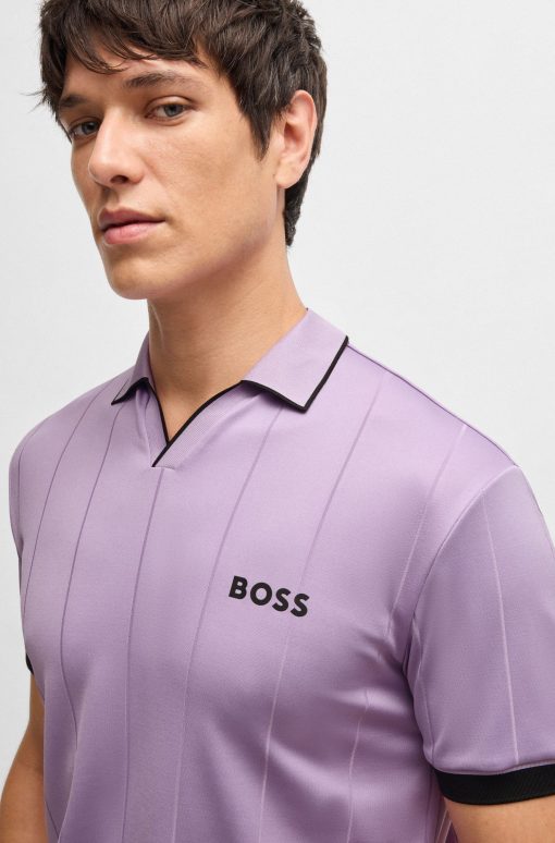 Hugo Boss Polo Shirts-BOSS x Matteo Berrettini active polo shirt with four-way stretch-hugo - Image 2