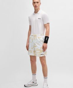 Hugo Boss Pants-BOSS x Matteo Berrettini water-repellent shorts with logo print-hugo 2