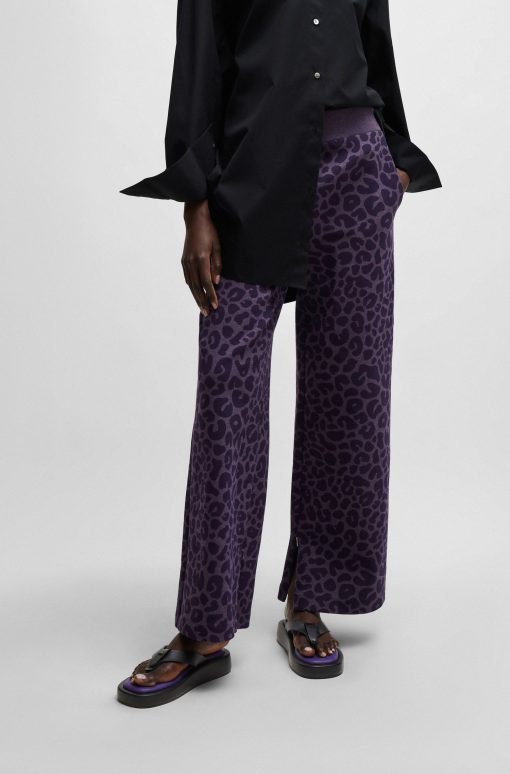 Hugo Boss-NAOMI x BOSS tracksuit bottoms with leopard print-hugo boss near me