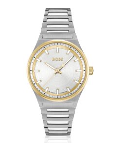 Hugo Boss Watches-Two-tone watch with silver-white dial-hugoboss