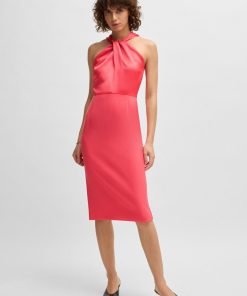 Hugo Boss Dresses-Twist-detail dress in stretch fabric-hugo boss sale 2