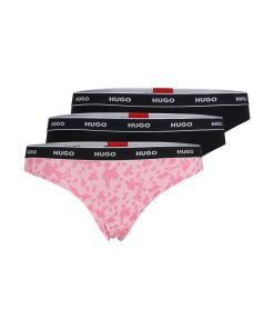 Hugo Boss Underwear, Pajamas, and Socks-Three-pack of stretch-cotton thongs with logo waistbands-hugo boss near me