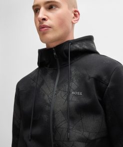 Hugo Boss Tracksuits-Zip-up hoodie with decorative reflective artwork-hugoboss 2