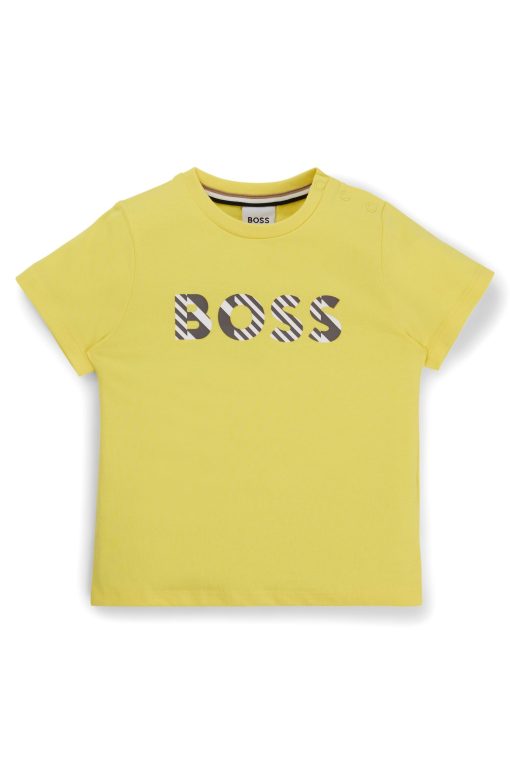 Hugo Boss-Kids' T-shirt in pure-cotton jersey with embossed logo-boss store