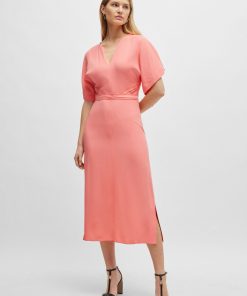 Hugo Boss Dresses-V-neck dress with waist detail-boss hugo