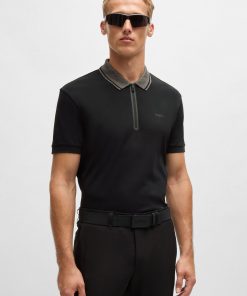 Hugo Boss Polo Shirts-Interlock-cotton regular-fit polo shirt with logo detail-hugo boss outlet