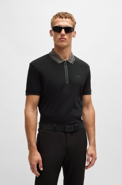 Hugo Boss Polo Shirts-Interlock-cotton regular-fit polo shirt with logo detail-hugo boss outlet