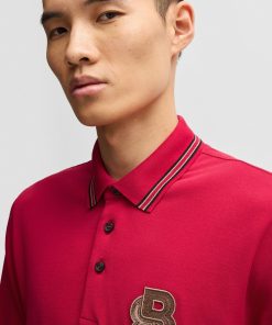 Hugo Boss Polo Shirts-BOSS x Creation of the Gods mercerised-cotton polo shirt-boss store 2