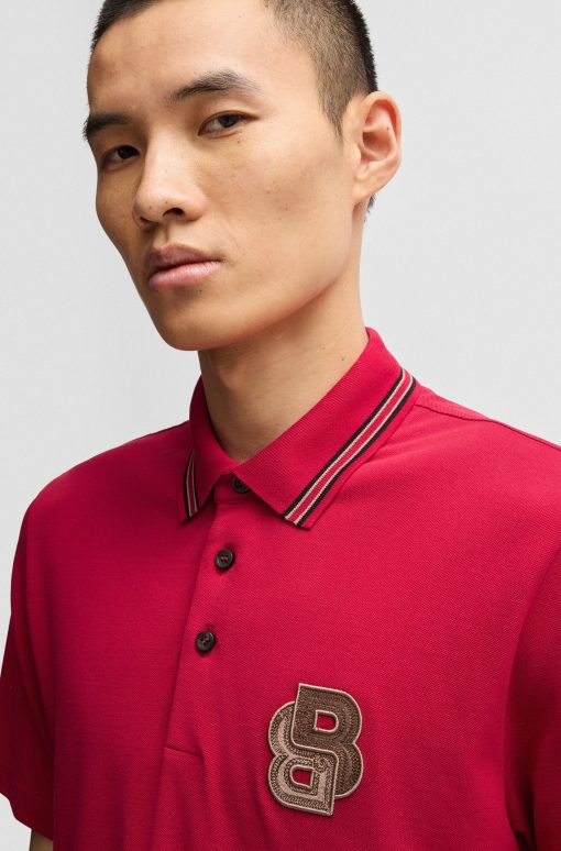 Hugo Boss Polo Shirts-BOSS x Creation of the Gods mercerised-cotton polo shirt-boss store - Image 2