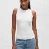 Hugo Boss Tops-Sleeveless top with wrap front-hugo boss outlet 4