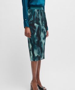 Hugo Boss Skirts-Stretch-tulle slim-fit skirt with seasonal print-hugo by hugo boss