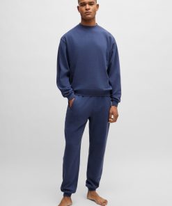 Hugo Boss Sweatshirts and Jogging Pants-Cotton-terry relaxed-fit sweatshirt with flocked logo-hugo boss store 2