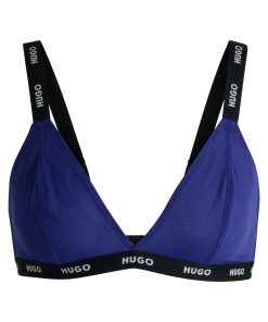 Hugo Boss Underwear, Pajamas, and Socks-Signature-lace triangle bra with logo details-boss near me