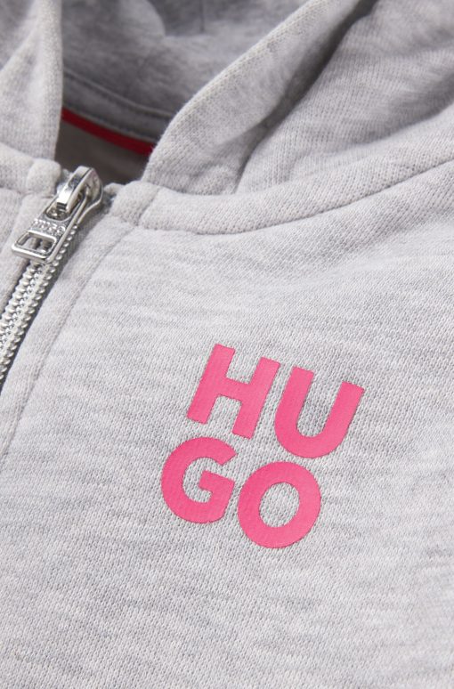 Hugo Boss-Kids' zip-up hoodie with logo prints-boss hugo - Image 2