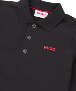 Hugo Boss-Kids’ long-sleeved polo shirt with logo print-hugo boss store 2