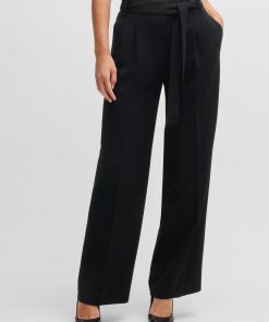 Hugo Boss Pants-Relaxed-fit trousers in crease-resistant Japanese crepe-boss hugo