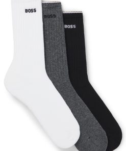 Hugo Boss Socks-Three-pack of short socks with logos-boss near me