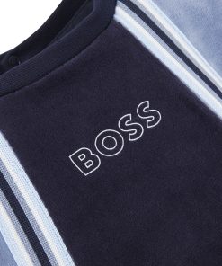 Hugo Boss-Baby logo-print sleepsuit in velvet-hugo boss sale 2