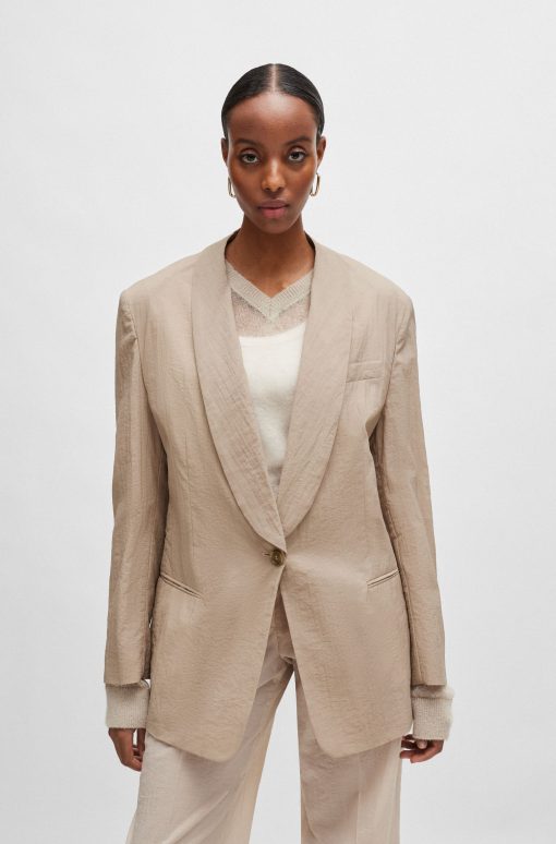 Hugo Boss Tailored Jackets-Single-button jacket with shawl lapels-hugo boss outlet