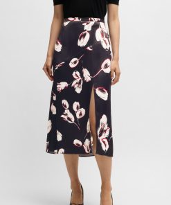 Hugo Boss Skirts-Satin maxi skirt with tulip print-boss store near me