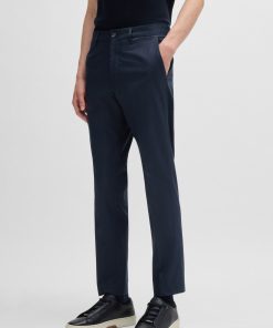 Hugo Boss-Slim-fit trousers in stretch cotton with silk-hugoboss