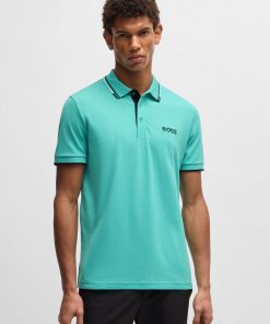 Hugo Boss Polo Shirts-Polo shirt with contrast logos-hugo boss near me