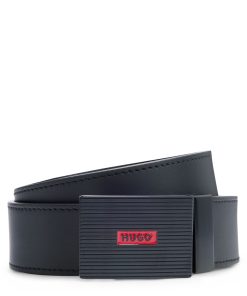 Hugo Boss Belts-Italian-leather reversible belt with plaque buckle-boss hugo