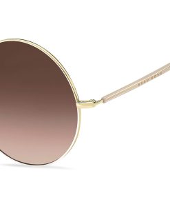 Hugo Boss Eyewear-Round sunglasses in gold-tone titanium-boss outlet 2