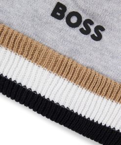 Hugo Boss-Kids’ beanie hat with logo print and pompom-hugo boss store 2