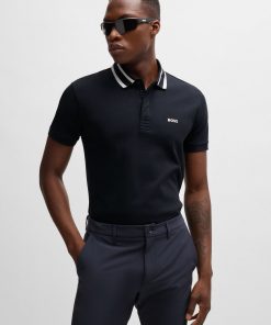 Hugo Boss Polo Shirts-Interlock-cotton polo shirt with logo detail-hugo by hugo boss