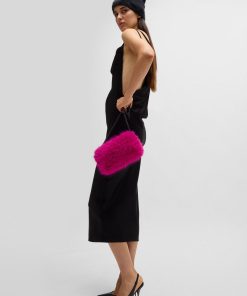 Hugo Boss Bags-NAOMI x BOSS clutch bag in faux fur-hugo boss outlet 2