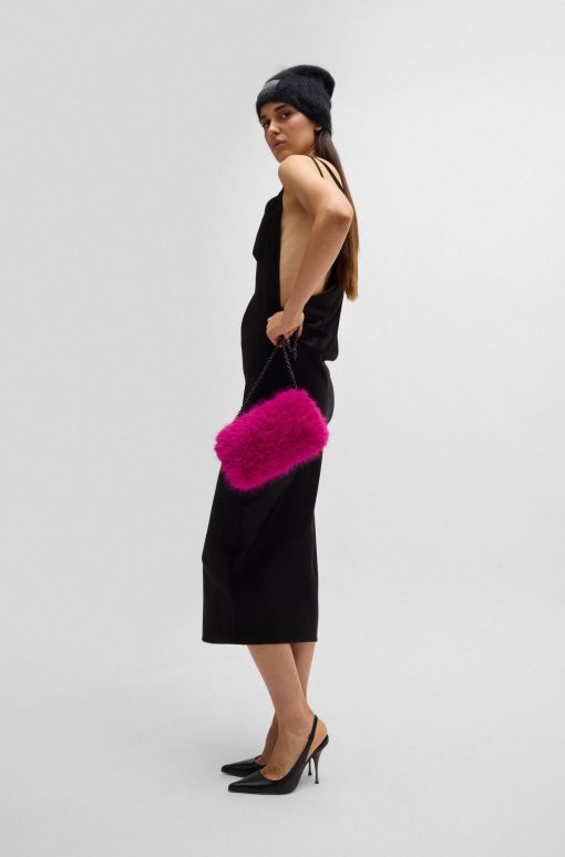 Hugo Boss Bags-NAOMI x BOSS clutch bag in faux fur-hugo boss outlet - Image 2