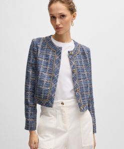 Hugo Boss Tailored Jackets-Regular-fit jacket in check tweed-boss near me