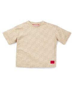 Hugo Boss-Kids’ T-shirt in cotton with stacked-logo print-hugo boss outlet